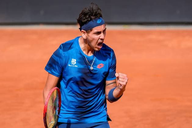 Internazionali BNL D Italia 2024 - Day Ten Aleandro Tabilo celebrates during the Men™s Singles quarter-final match between Alejandro Tabilo and Zhizhen Zhang on Day Ten of Internazionali BNL D Italia 2024 at Foro Italico on May 15, 2024 in Rome, Italy. Rome Foro Italico Lazio Italy Copyright: xGiuseppexMaffiax DayTen-Tabilo-Zhang_150524_DSC4737