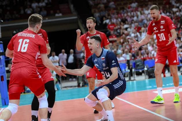 KATOWICE 15.05.2024 MECZ TOWARZYSKI SIATKOWKA: POLSKA - NIEMCY --- INTERNATIONAL VOLLEYBALL FRIENDLY MATCH: POLAND - GERMANY N Z KAMIL SEMENIUK KAMIL SZYMURA FOT. PAWEL PIOTROWSKI 400mm.pl NEWSPIX.PL --- Newspix.pl POLAND OUT!  20240515PAP009