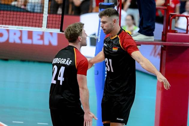 KATOWICE 15.05.2024 MECZ TOWARZYSKI SIATKOWKA: POLSKA - NIEMCY --- INTERNATIONAL VOLLEYBALL FRIENDLY MATCH: POLAND - GERMANY N Z ERIC BURGGRAF YANN BOHME FOT. PAWEL PIOTROWSKI 400mm.pl NEWSPIX.PL --- Newspix.pl POLAND OUT!  20240515PAP026