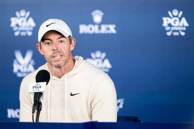 240515 Rory McIlroy of Northern Ireland during a press conference prior to the 2024 PGA Championship Golf Tournament on May 15, 2024 in Louisville Photo Petter Arvidson BILDBYRAN kod PA PA0808 golf pga championship preview day three bbeng training  Copyright: PETTERxARVIDSON BB240515PA069