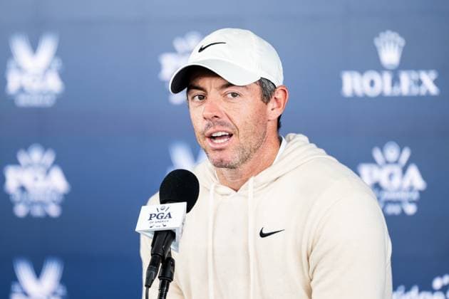240515 Rory McIlroy of Northern Ireland during a press conference prior to the 2024 PGA Championship Golf Tournament on May 15, 2024 in Louisville Photo Petter Arvidson BILDBYRAN kod PA PA0808 golf pga championship preview day three bbeng training  Copyright: PETTERxARVIDSON BB240515PA070
