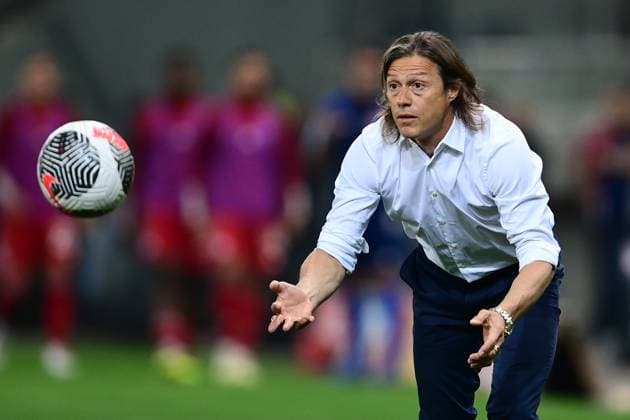 Matias Almeyda manager of AEK FC react during the SuperLeague playoffs soccer match between Olympiacos FC and PAS Lamia held at G.Karaiskakis Stadium in Piraeus, Greece, 15 May 2024. IMAGO ONE INCH PRODUCTIONS PIRAEUS Greece Copyright: xONExINCHxPRODUCTIONSx 6222101