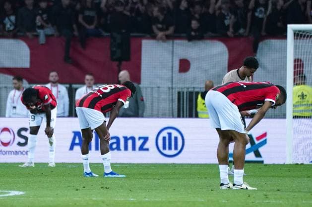 Evann Guesssand (OGC Nice) - Hicham Boudaoui (OGC Nice) - Jean Clair Todibo (OGC Nice) FOOTBALL : OGC Nice vs Paris SG - Ligue 1 Uber Eats - Nice - 15 05 2024 NorbertScanella Panoramic 