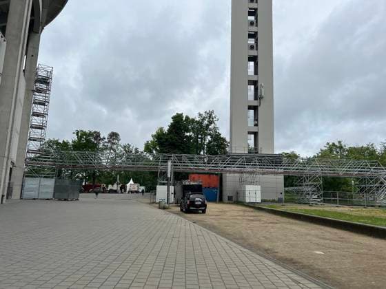 Set-up for EURO24 at Deutsche Bank Park begins Frankfurt 16 05 2024 Eintracht Frankfurt training, Deutsche Bank Park,