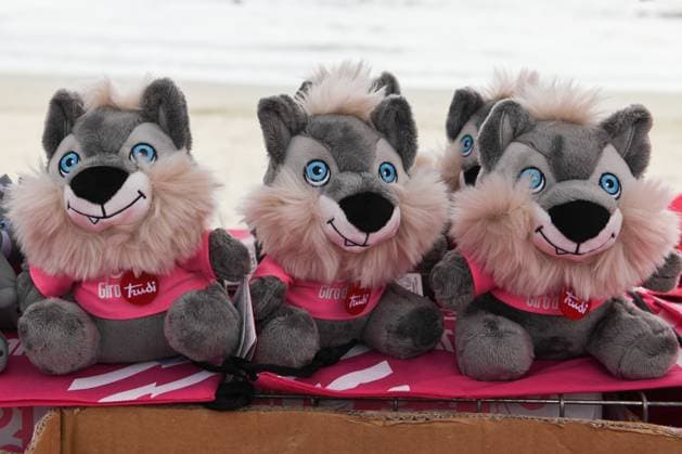 107th Giro d Italia 2024 - Stage 12 Giro d™Italia wolf mascots on a stand prior to the 107th Giro d Italia 2024, Stage 12, a 207km stage from Martinsicuro to Fano is seen in Martinsicuro, Italy, on May 16th, 2024. Martinsicuro Italy  Copyright: xLorenzoxDixColax originalFilename:dicola-107thgir240516_npcZQ.jpg