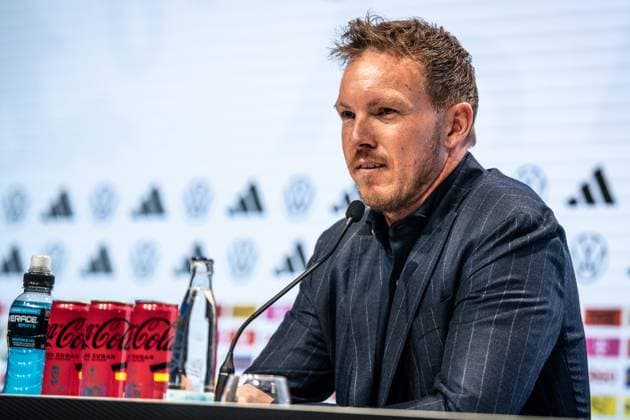 16 05 2024, xlakx, Fußball DFB Medientermine, DFB Pressekonferenz Kaderbekanngabe EM 2024 emspor, v l PK Bundestrainer Julian Nagelsmann DFL DFB REGULATIONS PROHIBIT ANY USE OF PHOTOGRAPHS as IMAGE SEQUENCES and or QUASI VIDEO Daniel Lakomski Jan Huebner Berlin