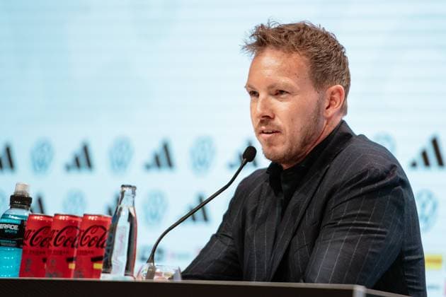 16 05 2024, xlakx, Fußball DFB Medientermine, DFB Pressekonferenz Kaderbekanngabe EM 2024 emspor, v l PK Bundestrainer Julian Nagelsmann DFL DFB REGULATIONS PROHIBIT ANY USE OF PHOTOGRAPHS as IMAGE SEQUENCES and or QUASI VIDEO Daniel Lakomski Jan Huebner Berlin