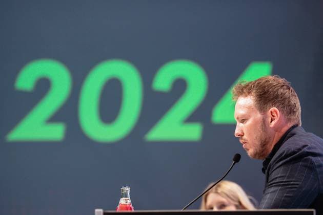 16 05 2024, xlakx, Fußball DFB Medientermine, DFB Pressekonferenz Kaderbekanngabe EM 2024 emspor, v l PK Bundestrainer Julian Nagelsmann DFL DFB REGULATIONS PROHIBIT ANY USE OF PHOTOGRAPHS as IMAGE SEQUENCES and or QUASI VIDEO Daniel Lakomski Jan Huebner Berlin