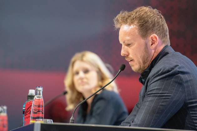 16 05 2024, xlakx, Fußball DFB Medientermine, DFB Pressekonferenz Kaderbekanngabe EM 2024 emspor, v l PK Bundestrainer Julian Nagelsmann DFL DFB REGULATIONS PROHIBIT ANY USE OF PHOTOGRAPHS as IMAGE SEQUENCES and or QUASI VIDEO Daniel Lakomski Jan Huebner Berlin