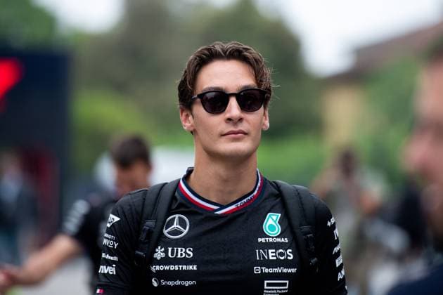 George Russell Mercedes AMG Petronas Formula One Team, 63 , ITA, Formula 1 World Championship, Grand Prix Emilia Romagna Imola, Autodromo Enzo e Dino Ferrari, Media Day, 16 05 2024 ITA, Formula 1 World Championship, Grand Prix Emilia Romagna Imola, Autodromo Enzo e Dino Ferrari, Media Day, 16 05 2024 Imola Copyright: xEibner-Pressefoto Memmlerx EP_MMR