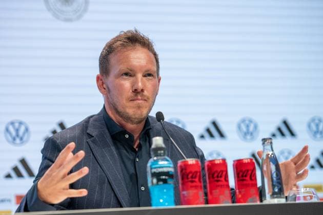 16 05 2024, xlakx, Fußball DFB Medientermine, DFB Pressekonferenz Kaderbekanngabe EM 2024 emspor, v l PK Bundestrainer Julian Nagelsmann DFL DFB REGULATIONS PROHIBIT ANY USE OF PHOTOGRAPHS as IMAGE SEQUENCES and or QUASI VIDEO Daniel Lakomski Jan Huebner Berlin