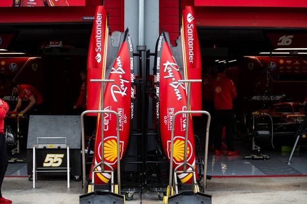 Scuderia Ferrari SF-24, mechanical detail during the Formula 1 MSC Cruises Gran Premio del Made in Italy e Dell™Emilia-Romagne 2024, 7th round of the 2024 Formula One World Championship, WM, Weltmeisterschaft from May 17 to 19, 2024 on the Autodromo Enzo e Dino Ferrari, in Imola, Italy - F1 - EMILIA-ROMAGNA GRAND PRIX 2024 DPPI Panoramic  240516_R07_EMR_DP__F_16707