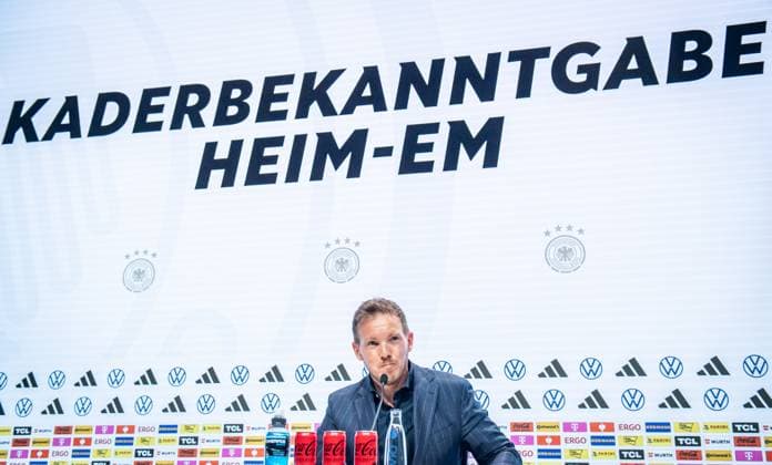 Press conference German national team Berlin, 16 05 2024 Julian Nagelsmann Coach Germany Press conference German national team, DRIVE Volkswagen Group Forum, Berlin 16 05 2024 Copyright: xBEAUTIFULxSPORTS LucianoxLimax
