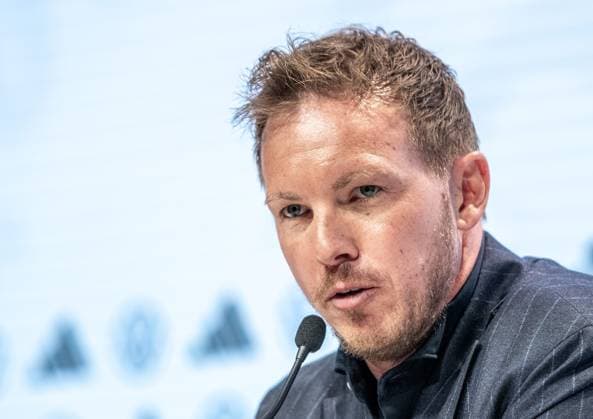 16 05 2024, xlakx, Fußball DFB Medientermine, DFB Pressekonferenz Kaderbekanngabe EM 2024 emspor, v l PK Bundestrainer Julian Nagelsmann DFL DFB REGULATIONS PROHIBIT ANY USE OF PHOTOGRAPHS as IMAGE SEQUENCES and or QUASI VIDEO Daniel Lakomski Jan Huebner Berlin