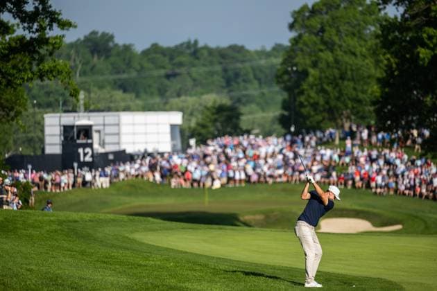 240516 Ludvig Aberg of Sweden during the first round of the 2024 PGA Championship Golf Tournament on May 16, 2024 in Louisville Photo Petter Arvidson BILDBYRAN kod PA PA0809 golf pga championship 1 bbeng sverige  Copyright: PETTERxARVIDSON BB240516PA017