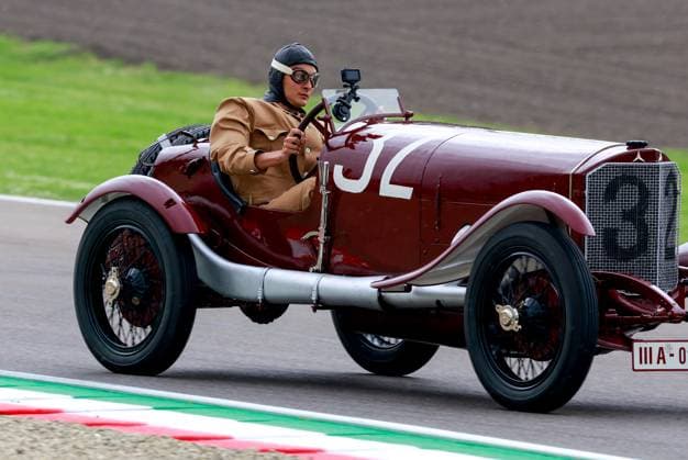 RUSSELL George (gbr), driving the 100-year-old Mercedes race car, during the Formula 1 MSC Cruises Gran Premio del Made in Italy e Dell™Emilia-Romagne 2024, 7th round of the 2024 Formula One World Championship, WM, Weltmeisterschaft from May 17 to 19, 2024 on the Autodromo Enzo e Dino Ferrari, in Imola, Italy - F1 - EMILIA-ROMAGNA GRAND PRIX 2024 DPPI Panoramic  240516_R07_EMR_DP_F12024GP07ITA_JK361408