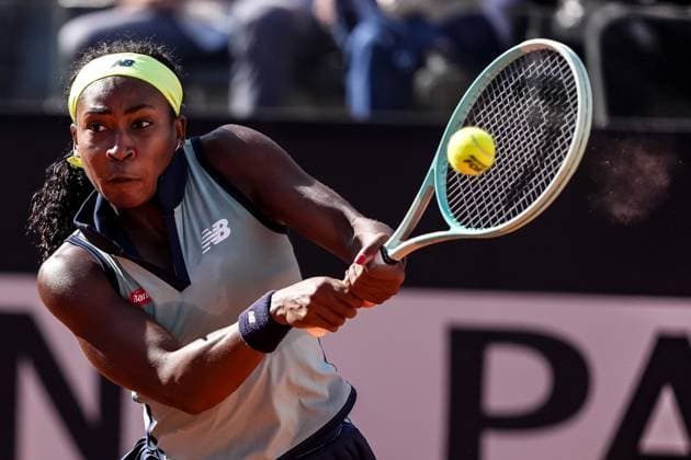 Internazionali BNL D Italia 2024 - Day Eleven Coco Gauff of USA in action during the Women™s Singles semi-final match between Iga Swiatek and Coco Gauff on Day Eleven of Internazionali BNL D Italia 2024 at Foro Italico on May 16, 2024 in Rome, Italy. Rome Foro Italico Lazio Italy Copyright: xGiuseppexMaffiax FinaleCoppaItalia-Atalanta-Juventus_160524DSC02432