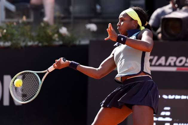 Internazionali BNL D Italia 2024 - Day Eleven Coco Gauff of USA in action during the Women™s Singles semi-final match between Iga Swiatek and Coco Gauff on Day Eleven of Internazionali BNL D Italia 2024 at Foro Italico on May 16, 2024 in Rome, Italy. Rome Foro Italico Lazio Italy Copyright: xGiuseppexMaffiax IBI_DAY11_SWIATEK-GAUFF_160524DSC02257