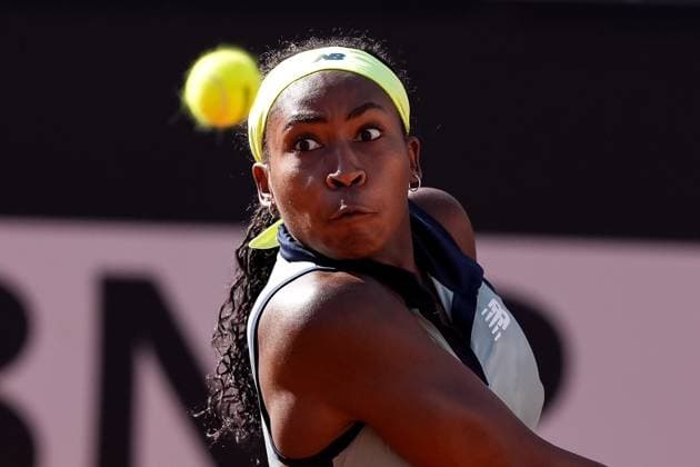 Internazionali BNL D Italia 2024 - Day Eleven Coco Gauff of USA in action during the Women™s Singles semi-final match between Iga Swiatek and Coco Gauff on Day Eleven of Internazionali BNL D Italia 2024 at Foro Italico on May 16, 2024 in Rome, Italy. Rome Foro Italico Lazio Italy Copyright: xGiuseppexMaffiax IBI_DAY11_SWIATEK-GAUFF_160524DSC02417
