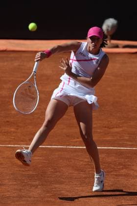 International Tennis match - Internazionali BNL d Italia Rome, Italy 16.05.2024: Iga Swiatek (POL) vs Coco Gauff (USA) during Internazionali BNL 2024 Women s WTA, Tennis Damen 1000 Open tennis tournament in Rome at Grand Stand Arena . Rome Italy  Copyright: xIPAxSport ABACAx
