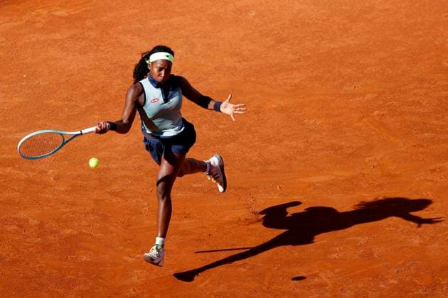 Coco Gauff (USA) in action, Tennis WTA, Tennis Damen Internazionali BNL d Italia - Semifinal, Iga Swiatek (POL) against Coco Gauff (USA), Foro Italico, May 16, 2024, Rome, Italy.