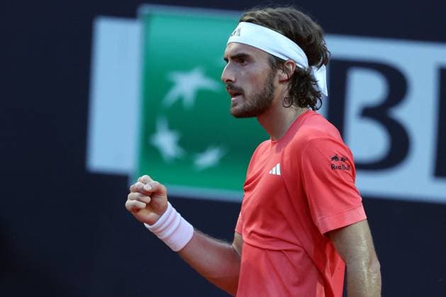 International Tennis match - Internazionali BNL d Italia Rome, Italy 16.05.2024: S. TSITSIPAS (GRE) VS N.JARRY (CHI) during Internazionali BNL 2024 MenÃ¢& x80;& x99;s ATP, Tennis Herren 1000 Open tennis tournament in Rome at Grand Stand Arena . Rome Italy  Copyright: xIPAxSport ABACAx