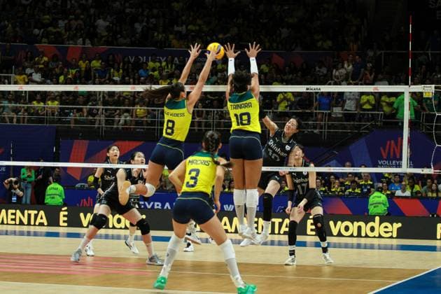 Brasil x Coreia Pela Liga das Nações no RJ RIO DE JANEIRO, RJ - 16.05.2024: BRASIL X COREIA PELA LIGA DAS NAÇÕES NO RJ - The Brazilian Women& 39;s Volleyball team defeated the South Korean team by three sets to zero in a game valid for the League of Nations, this Thursday (16), at the Maracanãzinho Gymnasium in Rio de Janeiro. (Photo: Lorando Labbe Fotoarena) x2538750x  LorandoxLabbe