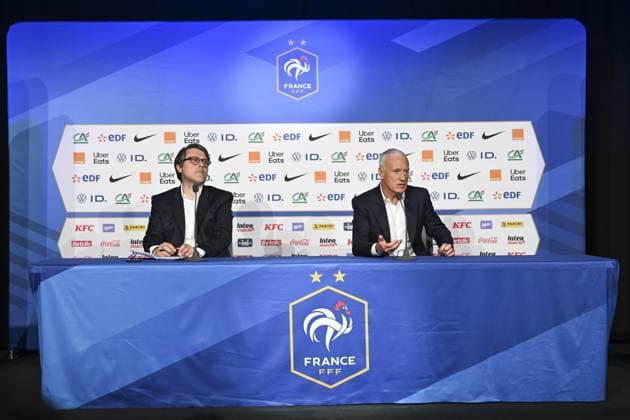 ConfÃ rence de presse de Didier Deschamps pour l™annonce de la liste des Bleus sÃ lectionnÃ s Ã l™Euro 2024. FOOTBALL : Conference de presse de Didier Deschamps pour l annonce de la liste des Bleus selectionnes a l Euro 2024 - 16 05 2024 MichaelBaucher Panoramic 