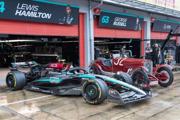 F1 GP Imola Italy Thursday, 16 05 2024 Mercedes AMG Petronas F1 Team F1 GP Imola Italy Thursday, 16 05 2024 Copyright: xBEAUTIFULxSPORTS Erlhofx