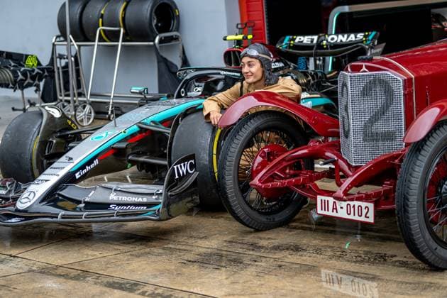 IMOLA, ITALY: George Russell, racing for the Mercedes F1 team during the 2024 Formula 1 Emilia Romagna Grand Prix at the Imola Circuit in Imola, Italy