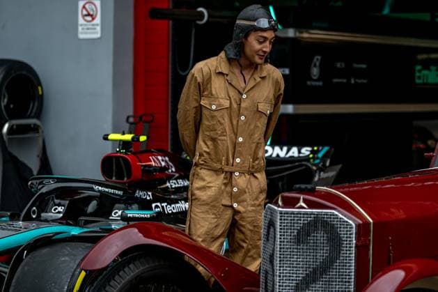 IMOLA, ITALY: George Russell, racing for the Mercedes F1 team during the 2024 Formula 1 Emilia Romagna Grand Prix at the Imola Circuit in Imola, Italy