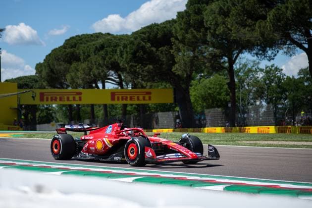 Charles Leclerc Scuderia Ferrari HP, 16 , ITA, Formula 1 World Championship, Grand Prix Emilia Romagna Imola, Autodromo Enzo e Dino Ferrari, Free Practice, 17 05 2024 ITA, Formula 1 World Championship, Grand Prix Emilia Romagna Imola, Autodromo Enzo e Dino Ferrari, Arrival of the drivers, 17 05 2024 Imola Copyright: xEibner-Pressefoto Memmlerx EP_MMR