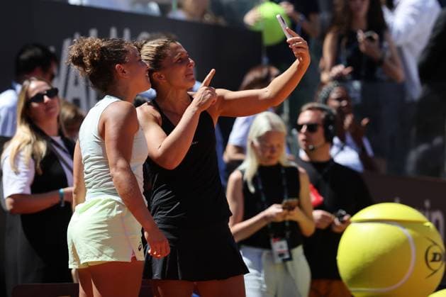 Rome, Italy 17.05.2024: Caroline Dolehide USA - Desirae Krawczyk USA vs Sara Errani ITA Jasmine Paolini ITA during Internazionali BNL 2024 WomenÃ¢& x80;& x99;s WTA, Tennis Damen 1000 Open tennis tournament in Rome Center Court.  Copyright: xMarcoxIacobucci IPAxSportx xipa-x xx IPA_46180620 IPA_Agency_IPA46180620