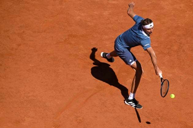 Alexander Zverev of Germany in action during the semifinal match against Alejandro Tabilo of Chile at the Internazionali BNL d Italia 2024 tennis tournament at Foro Italico in Rome, Italy on May 17, 2024. antoniettaxbaldassarre