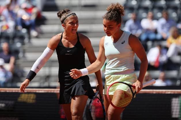 Rome, Italy: Rome, Italy 17.05.2024: Caroline Dolehide USA - Desirae Krawczyk USA vs Sara Errani ITA Jasmine Paolini ITA during Internazionali BNL 2024 WomenoÂ¢& x80;& x99;s WTA, Tennis Damen 1000 Open tennis tournament in Rome Center Court. International Tennis match - Internazionali BNL d Italia  - ZUMAp169 20240517_zsa_p169_269 Copyright: xMarcoxIacobucci IPAxSportx