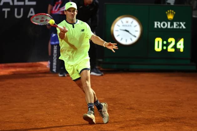 Sport Bilder des Tages Rome, Italy 17.05.2024: NICOLAS JERRY CHILE VS Tommy Paul USA during Internazionali BNL 2024 men™s ATP, Tennis Herren 1000 Open tennis tournament in Rome Center Court.  Copyright: xmarcoxiacobuccix xipa-agency.netx xmarcoxiacobuccix IPA_46194105 IPA_Agency_IPA46194105