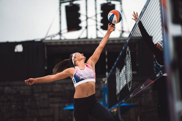Beach volleyball women German Beach Tour 2024 Tourstop Düsseldorf 17 05 2024 Isabel Schneider City Sports venue Federal state Germany