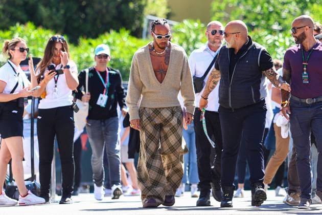 Lewis Hamilton of Great Britain and Mercedes gestures, gestures, Qualifying, F1 Emilia Romagna Grand Prix 2024, Autodromo Enzo e Dino Ferrari on May 18, 2024 in Imola, Italy Photo by Diogo Cardoso DeFodi Images Lewis Hamilton of Great Britain and Mercedes gestures arriving in the paddock, Qualifying, F1 Emilia Romagna Grand Prix 2024, Autodromo Enzo e Dino Ferrari on May 18, 2024 in Imola, Italy Photo by Diogo Cardoso DeFodi Images Defodi 645 f1imo20240518 0375 Defodi-645