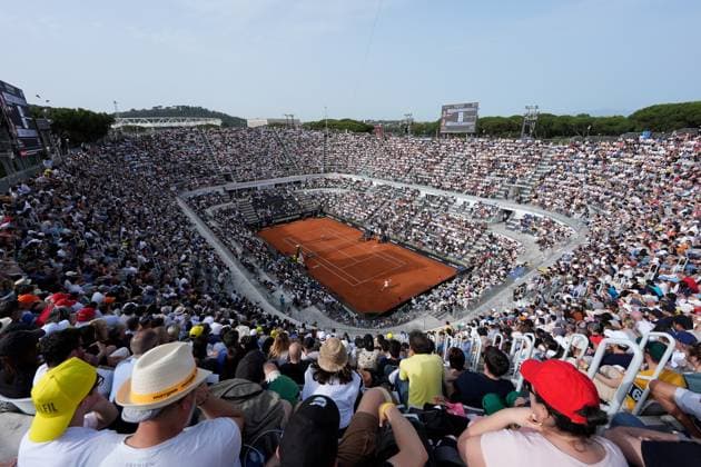 Tennis, WTA-Turnier in Rom, Finale, Iga Swiatek - Aryna Sabalenka . General view inside the stadium, Tennis WTA, Tennis Damen Internazionali BNL d Italia - Final, Iga Swiatek (POL) against Aryna Sabalenka (BLR), Foro Italico, May 18, 2024, Rome, Italy.