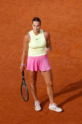 Tennis, WTA-Turnier in Rom, Finale, Iga Swiatek - Aryna Sabalenka Aryna Sabalenka (BLR) looks dejected, Tennis WTA, Tennis Damen Internazionali BNL d Italia - Final, Iga Swiatek (POL) against Aryna Sabalenka (BLR), Foro Italico, May 18, 2024, Rome, Italy.