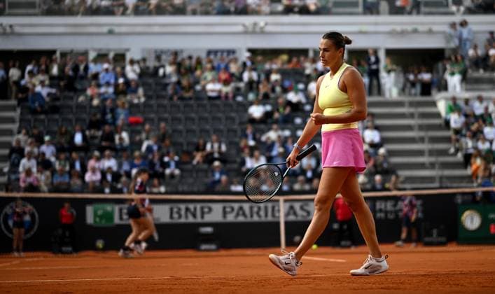 Tennis, WTA-Turnier in Rom, Finale, Iga Swiatek - Aryna Sabalenka May 18, 2024, Rome, ITALY: Aryna Sabalenka of Belarus reacts during her women s singles final match against Iga Swiatek of Poland (not pictured) at the Italian Open tennis tournament in Rome, Italy, 18 May 2024. ANSA ALESSANDRO DI MEO Italian Open tennis tournament  - ZUMAa110 20240518_zaf_a110_067 Copyright: xAlessandroxDixMeox