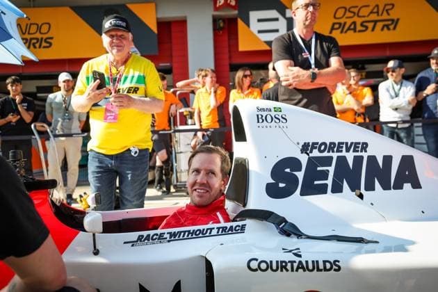 Formula 1, GP Emilia Romagna in Imola, Sebastian Vettel in Ayrton Sennas McLaren