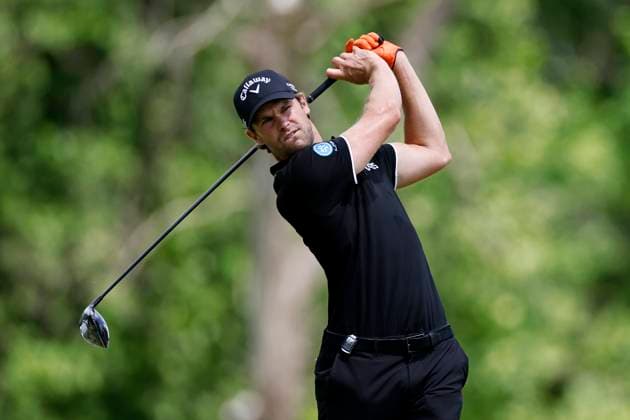 LOUISVILLE, KY - MAY 18: Thomas Detry (BEL) hits a drive at the fifth hole during the third round of the 2024 PGA, Golf Herren Championship at Valhalla Golf Club on May 18, 2024 in Louisville, Kentucky. (Photo by Joe Robbins Icon Sportswire) GOLF: MAY 18 PGA Championship EDITORIAL USE ONLY Icon573240518009