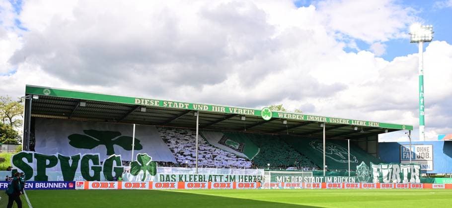 19 05 2024 Soccer Season 2023 2024 2 Soccer Bundesliga 34 Matchday SpVgg Greuther Fürth Kleeblatt FC Schalke 04 Sportfoto Zink xwoxzix DFL regulations prohibit any use of photographs as image sequences and or quasi video only for editorial use Fans Fanblock Kleeblattfans Choreo Choreografie