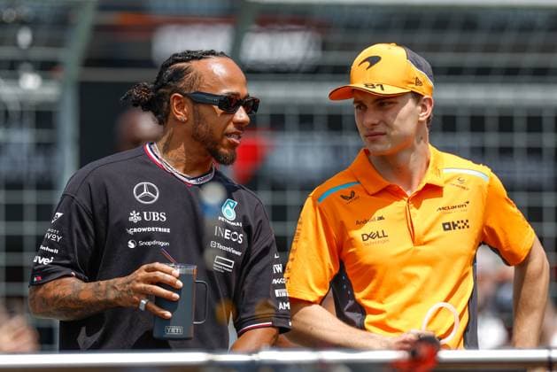 44 Lewis Hamilton GBR, Mercedes AMG Petronas F1 Team , 81 Oscar Piastri AUS, McLaren Formula 1 Team , F1 Grand Prix of Emilia Romagna at Autodromo Internazionale Enzo e Dino Ferrari on May 19, 2024 in Imola, Italy Photo by HOCH ZWEI Imola Italy