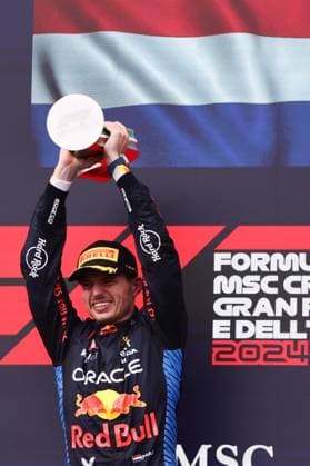 F1 Emilia-Romagna Grand Prix 2024 Max Verstappen of Red Bull Racing at podium after the Formula 1 Emilia-Romagna Grand Prix at Autodromo Enzo e Dino Ferrari in Imola, Italy on May 19, 2024. Imola Italy  Copyright: xJakubxPorzyckix originalFilename:porzycki-f1emilia240519_npWxq.jpg