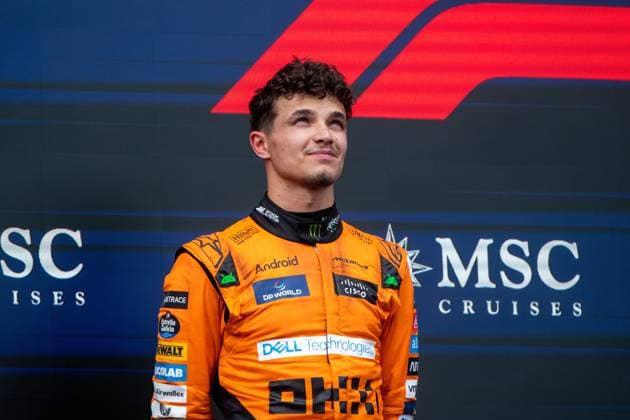 Lando Norris McLaren Formula 1 Team, 04 on the podium at the podium ceremony, ITA, Formula 1 World Championship, Grand Prix Emilia Romagna Imola, Autodromo Enzo e Dino Ferrari, Race, 19 05 2024 ITA, Formula 1 World Championship, Grand Prix Emilia Romagna Imola, Autodromo Enzo e Dino Ferrari, Race, 19 05 2024 Imola Copyright: xEibner-Pressefoto Memmlerx EP_MMR