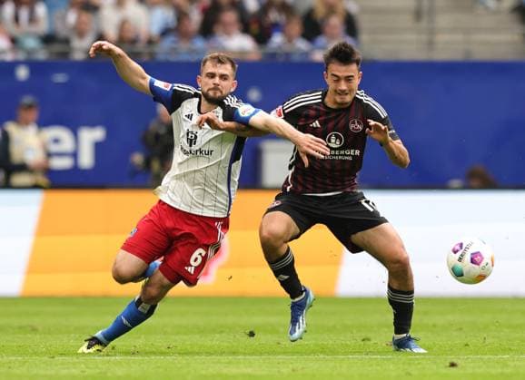 19 05 2024 Soccer Season 2023 2024 2 Soccer Bundesliga 34 Matchday Hamburger SV HSV 1 FC Nürnberg FCN Club Sportfoto Zink DaMa xdaxmax DFL regulations prohibit any use of photographs as image sequences and or quasi video only for editorial use Lukasz Poreba 6, Hamburger SV HSV Jens Castrop 17, 1 FC Nürnberg FCN