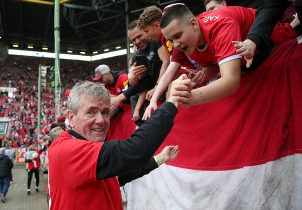 19 05 2024, Football, 2 Bundesliga, FC Kaiserslautern Eintracht Braunschweig, Matchday 34, Season 2023 24, Fritz Walter Stadion, Kaiserslautern, Germany, zmdz, DFB DFL regulations prohibit any use of photographs as image sequences and or quasi video FC Kaiserslautern Eintracht Braunschweig