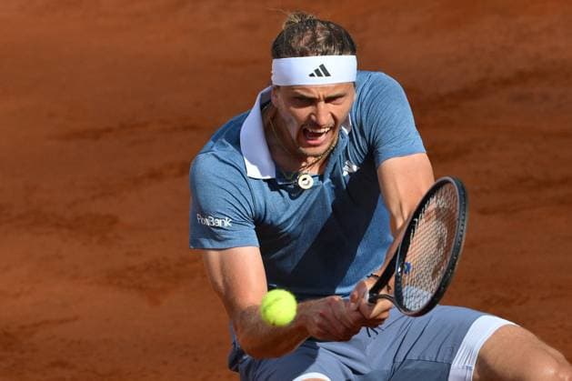 Alexander Zverev of Germany in action during the final match against Nicolas Jarry of Chile at the Internazionali BNL d Italia 2024 tennis tournament at Foro Italico in Rome, Italy on May 19th, 2024. antoniettaxbaldassarre
